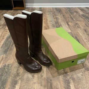 Dansko Brown Leather High Boots With Box Size 38